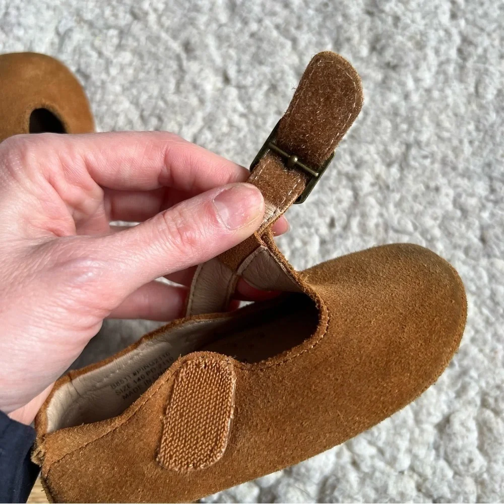 THEE BRON Brown Leather Baby Walking Shoes (Boys/Girls) Size 140